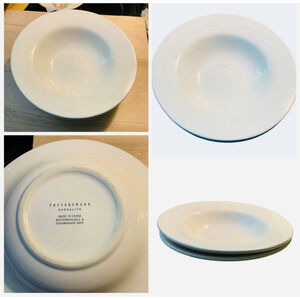 Pottery Barn White Sausalito Rimmed Bowl 10" Sausalito White Bowl Vintage